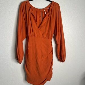 Free People The Only One Mini Orange Dress Large